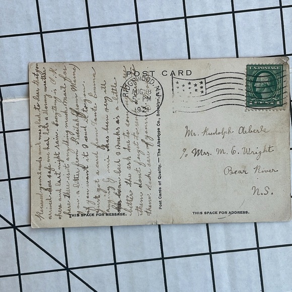 Antique postcard (1921) of Erie Station in Ridgewood, N.J. (Train Depot, 1921) - Picture 4 of 5